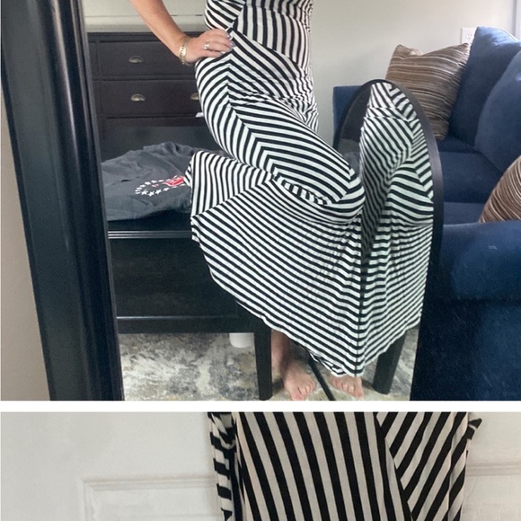 Monteau LA Black and Cream Striped Maxi #packware - Picture 5 of 15